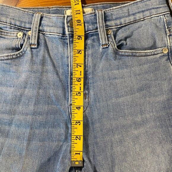 Madewell Womens High Rise Crop Boyjean Sz 23‎ Light Wash Distressed Raw Hem - Picture 11 of 12